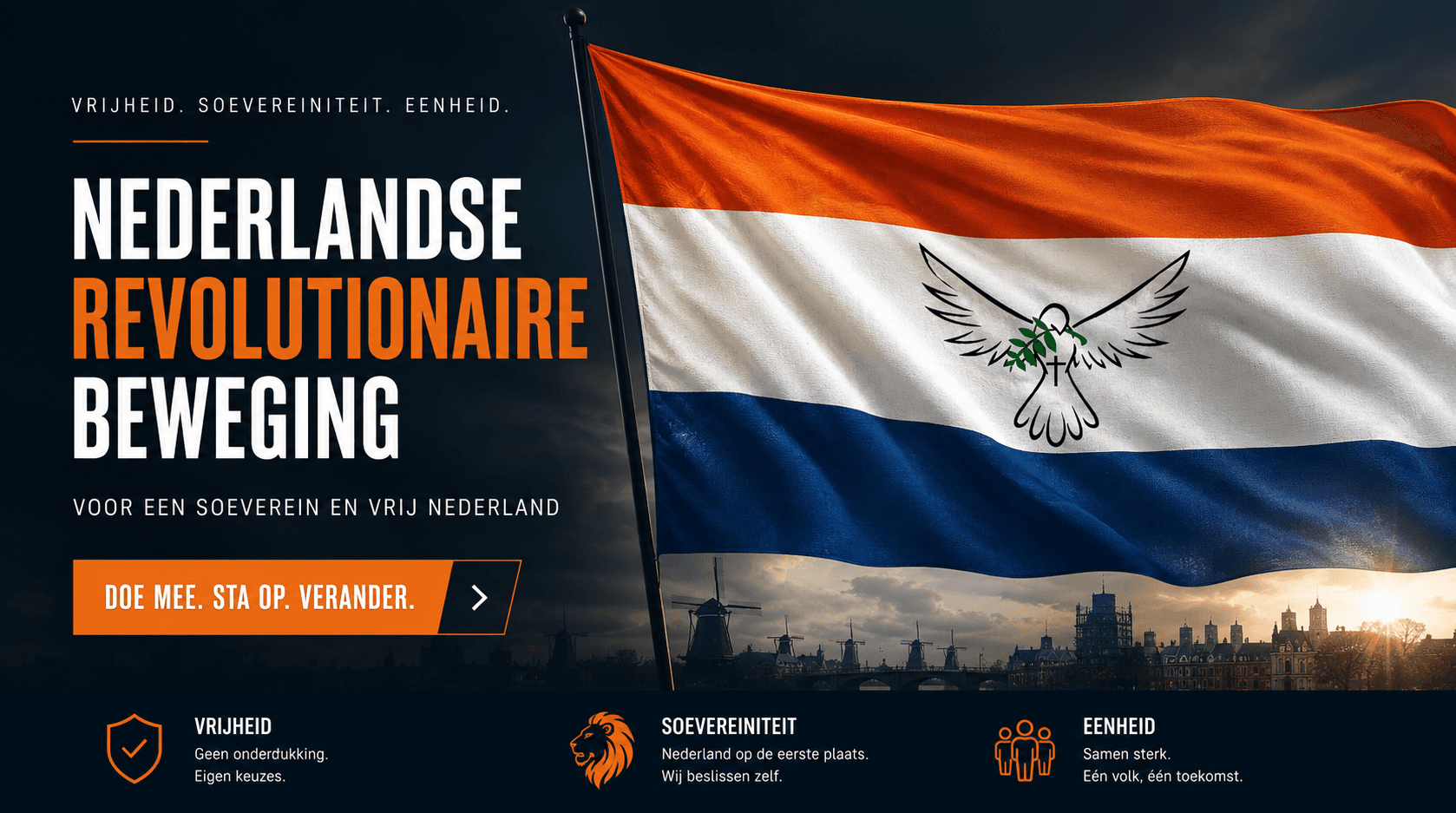 Nederlandse vlag met NRB symbool