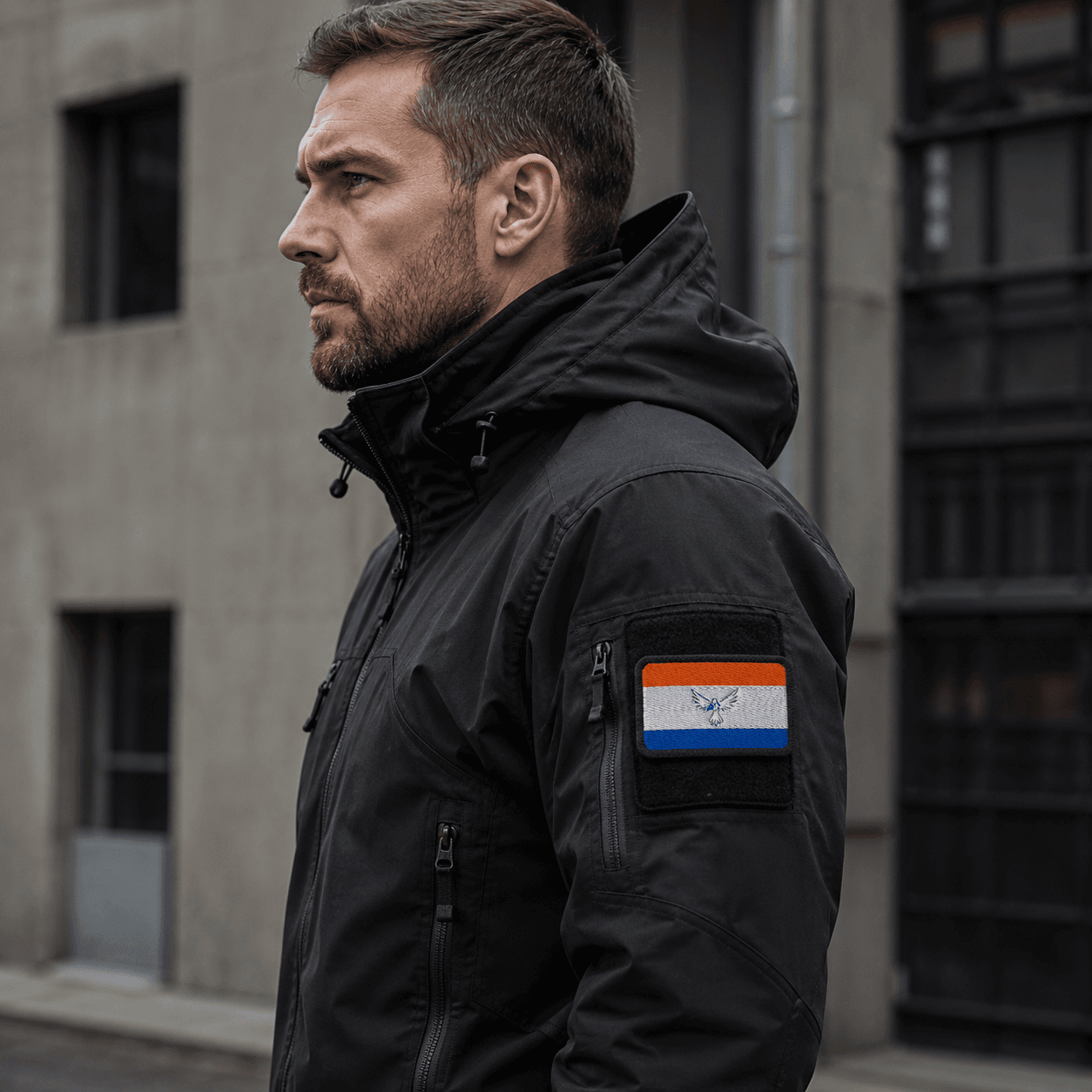 Geborduurde militaire klittenband-patche rechthoek vlag
