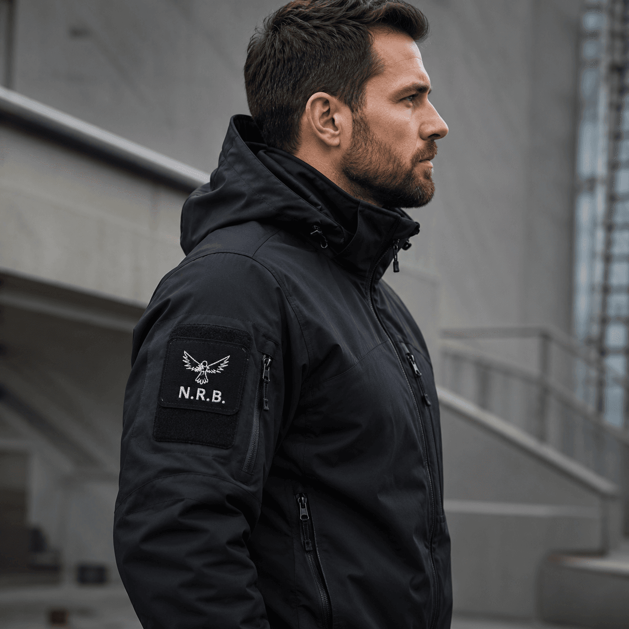 Embroidered patches zwart met tekst